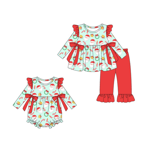 25.8.2 custom each style moq 5eta 4-6week Sibling Sister Christmas baby girl long sleeve pants sets and rompers match family design