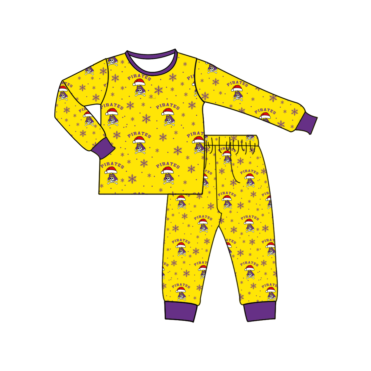 custom moq 5 mix size MSD082402 Baby Kids Christmas Letter Print Long Sleeve Top Jogger Pant Pajama Team Set