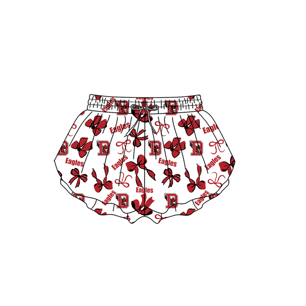 custom moq 5 mix size MSD072501 Baby Girls Bows Summer Print White Yoga Shorts Casual Bottoms