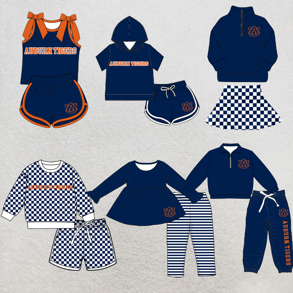 custom moq 5 mix size XY070304 Baby Kids Navy Blue Top And Pants Casual Clothes Sets