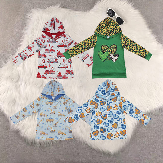 RTS NO MOQ Sibling Baby boy girl clothes Valentine hooded long-sleeved and tops