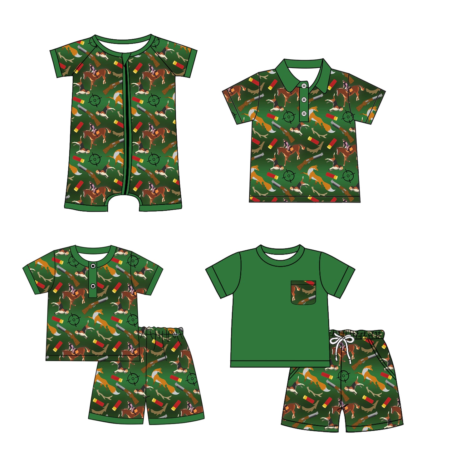 12.28 custom each style moq 5eta 4-6week Sibling Sister riding horse baby girl sets 1 and sets 2 and boy rompers and top match family design