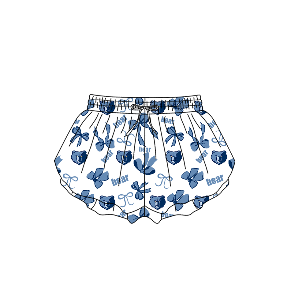 custom moq 5 mix size MSD072301 Baby Girls Bows Summer Print Yoga Shorts Casual Active Bottoms