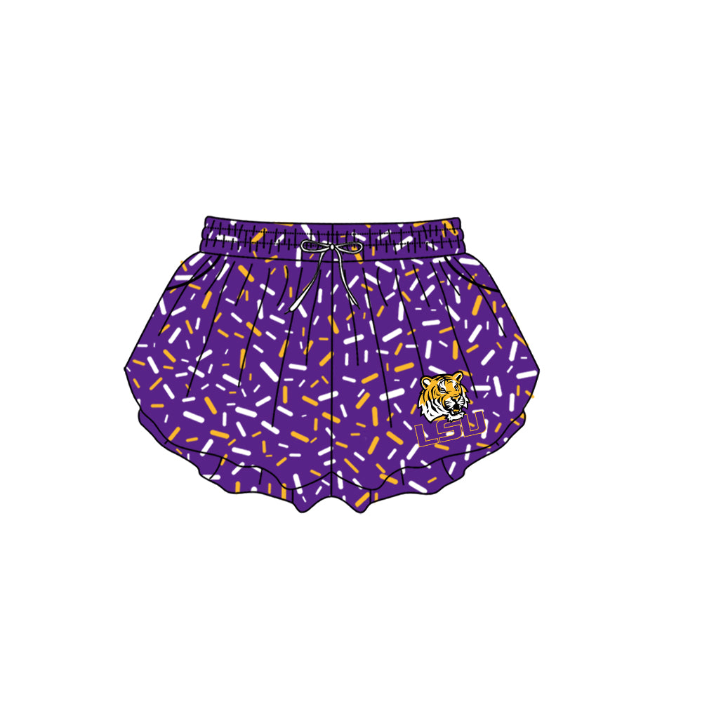 Custom moq 5 mix size milk silk summer teams Baby Camo Hooded Short Sleeve Top and Shorts Set Ice Cream Drips Purple Hooded Top with Matching Shorts