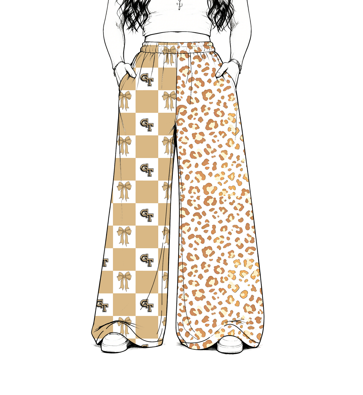custom moq 5 mix size MSD0727002 Baby Kids Team Leopard Checked Patchwork Pants Casual Bottom