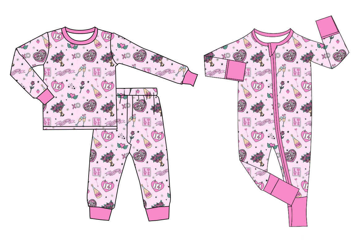 11.3 custom each style moq 5eta 4-6week Sibling love pink baby girl sets and rompers match family design