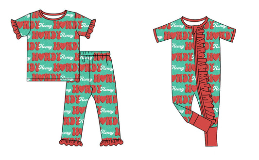 25.9.14 custom each style moq 5eta 6-8week Sibling Sisters HOWDY baby girl clothes short sleeve pants sets and romper match family design