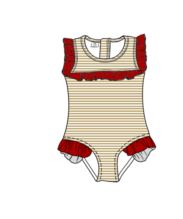 Custom moq 5 mix size milk silk summer teams baby girl boys clothes Red Two-Piece Swimsuit Set One Piece Swimsuits boy swim trunks
