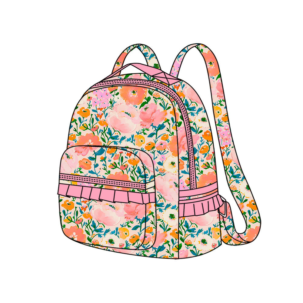 6.21 custom each style moq 5 eta 4-6weeks baby kids floral lace fashion backpack