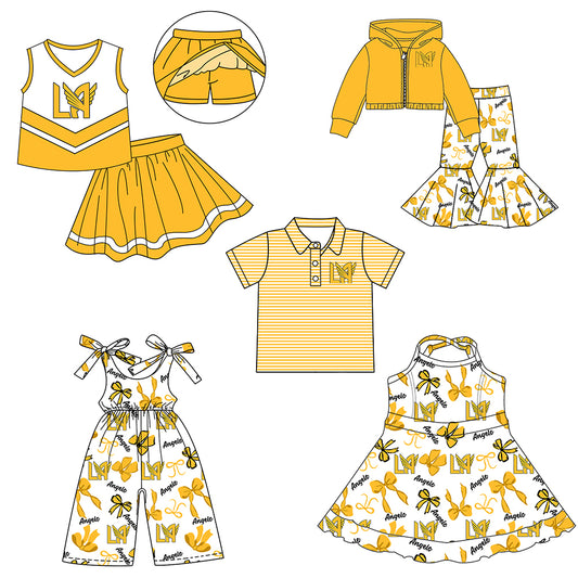 Custom moq 5 mix size milk silk summer teams baby girls clothes bow yellow hooded long sleeve pants sets and skirts sets and dress and jumpsuit and top-25.8.1