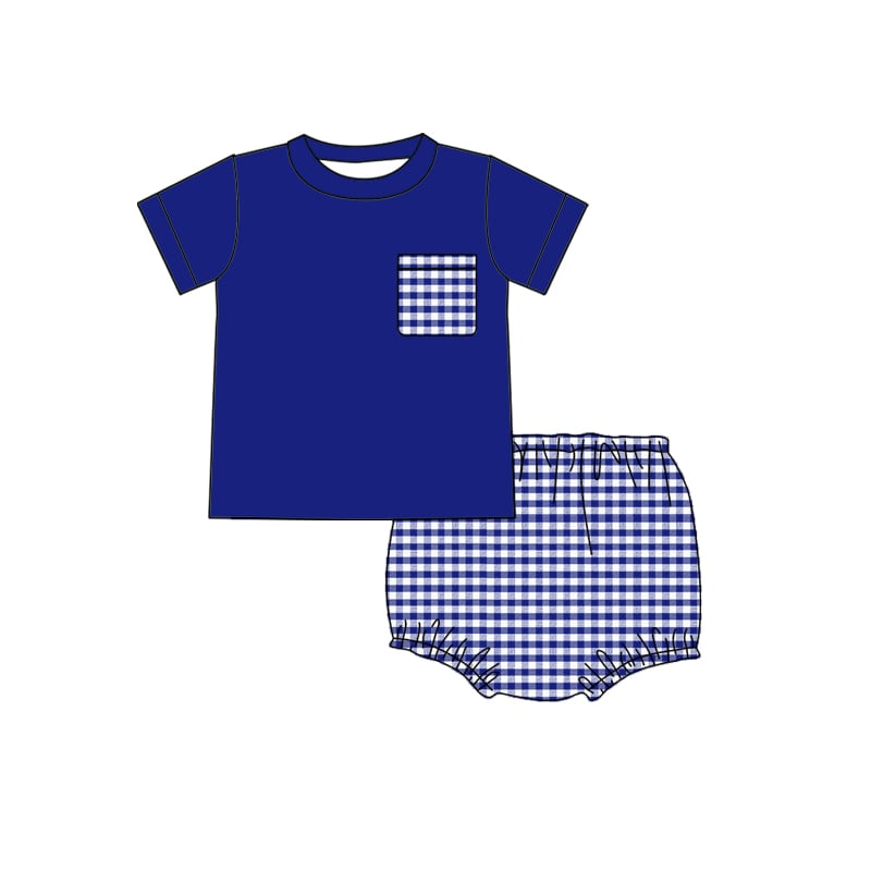 Custom moq 3 eta 7/8week moq 5 eta /4/5week baby girl and boys clothes plaid flying Sleeve briefs Shorts Set rompers