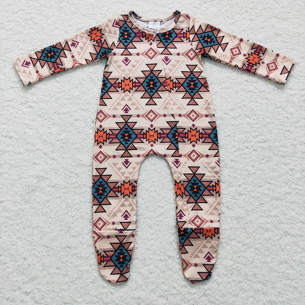 RTS NO MOQ Sibling baby boy clothes geometric long sleeve top and romper