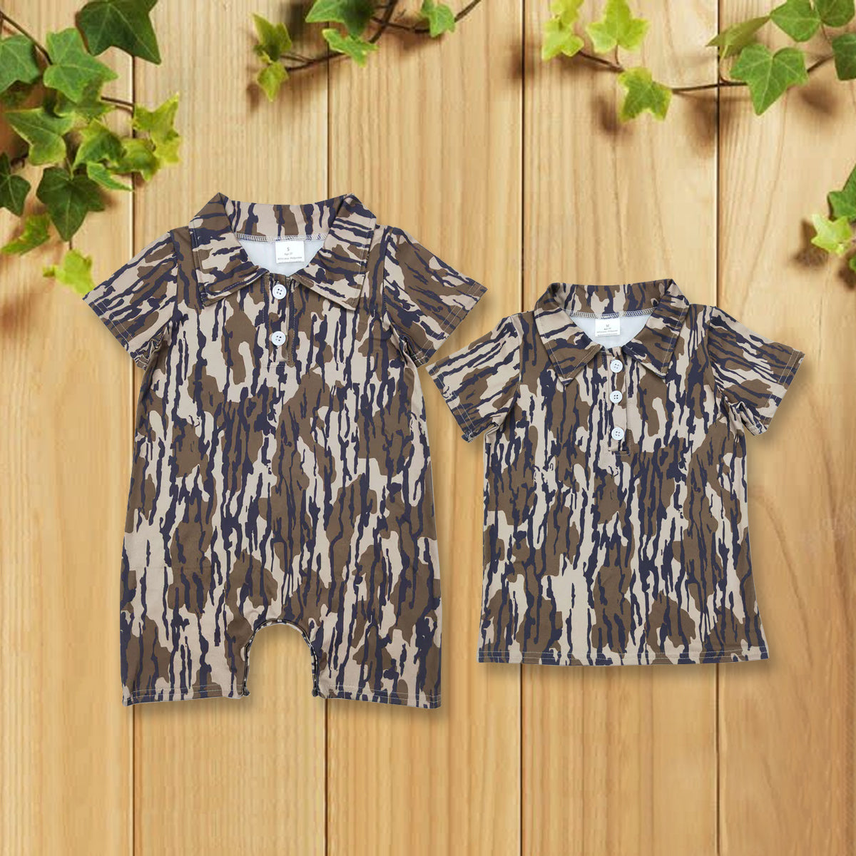 RTS NO MOQ baby boys clothes camouflage short sleeve Rompers tops