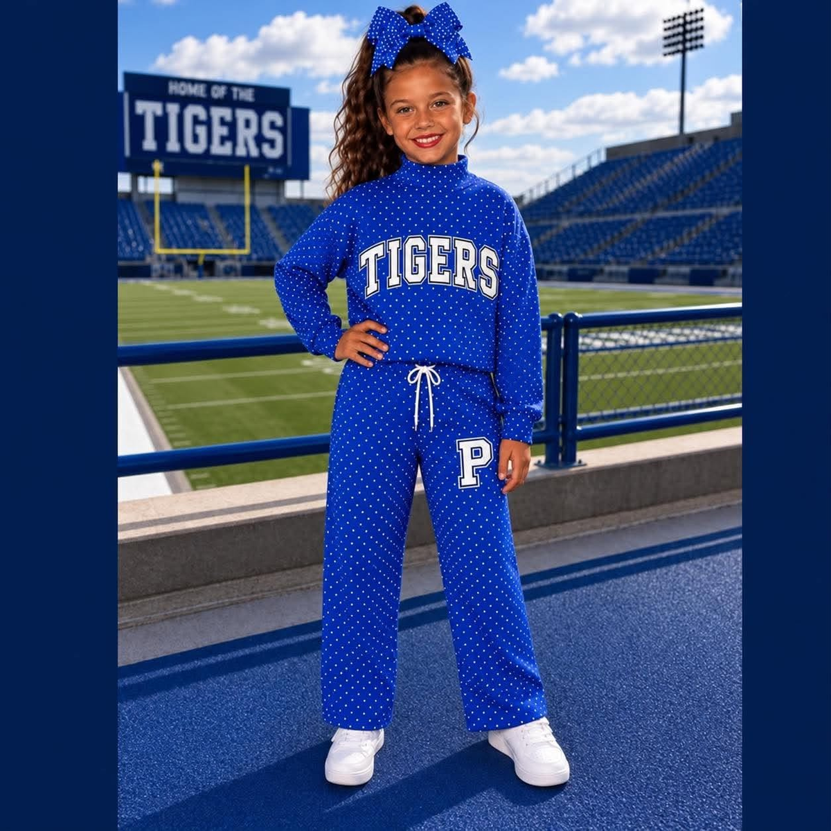 custom moq 5 mix size KNMEAT01 high neck blue adult with kids sets Long sleeve sets