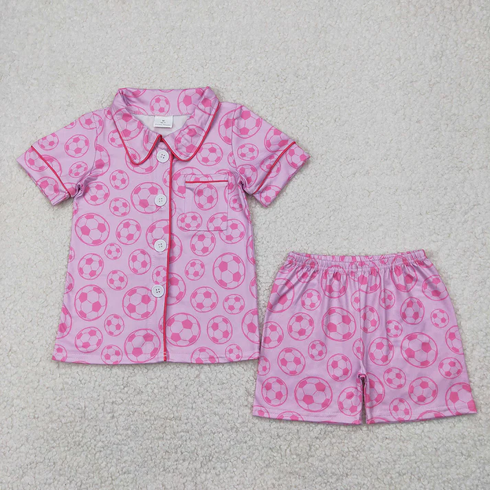 RTS summer Girls Clothes Short Sleeve Shorts pajamas Set