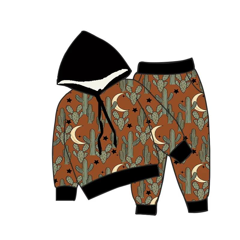 Custom moq 5 each style eta 6-7weeks baby girl clothes hooded long sleeve pants sets 1 and sets 4-25.7.25