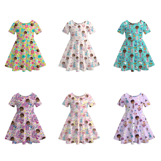Custom moq 5 each style eta 6-7weeks milk silk baby girls summer short sleeves dresses 6-25.7.16