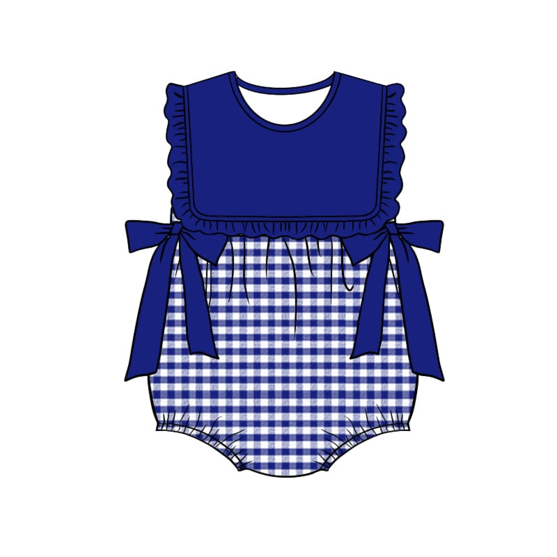 Custom moq 3 eta 7/8week moq 5 eta /4/5week baby girl and boys clothes plaid flying Sleeve briefs Shorts Set rompers
