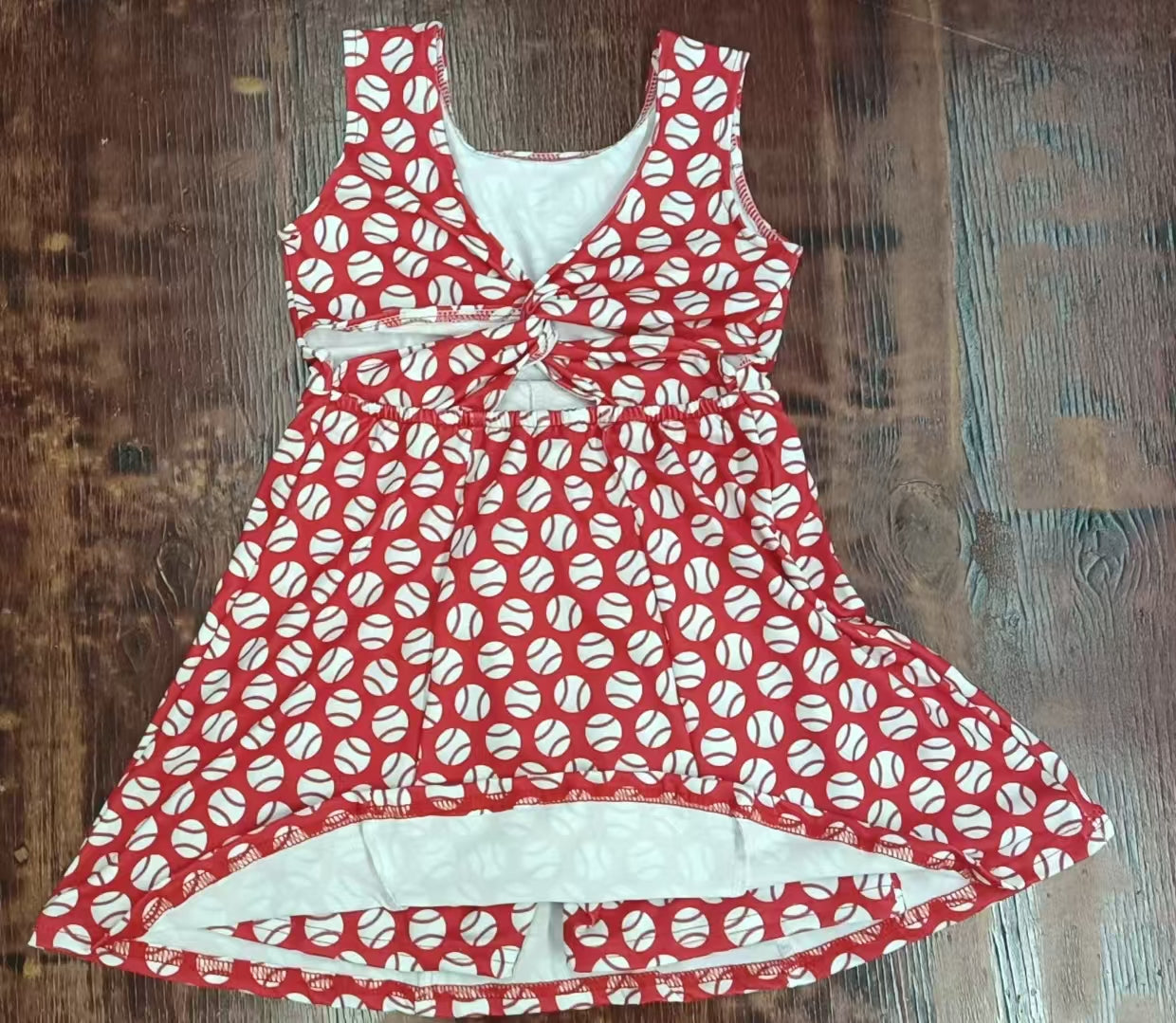 Custom moq 3 eta 6-7weeks baby girl clothes red sleeveless dress