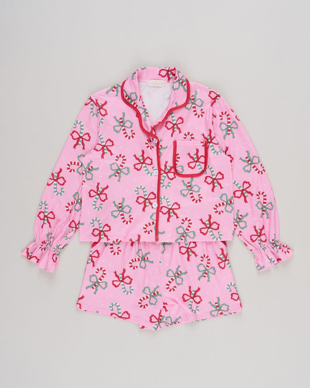 custom each style moq 8 eta 6-8week Sibling Sisters Christmas bow baby girl long sleeve shorts sets and adult sets-25.9.16