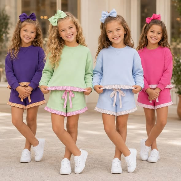 pre order GS010805 cotton sets moq 3 mix size cotton long sleeve with shorts sets