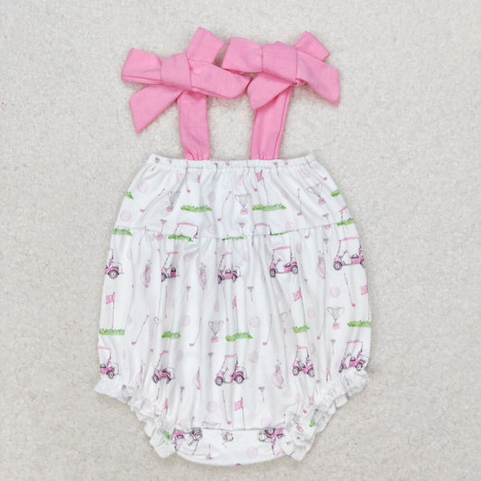 RTS no moq SR1069 Golf pink and white camisole jumpsuit