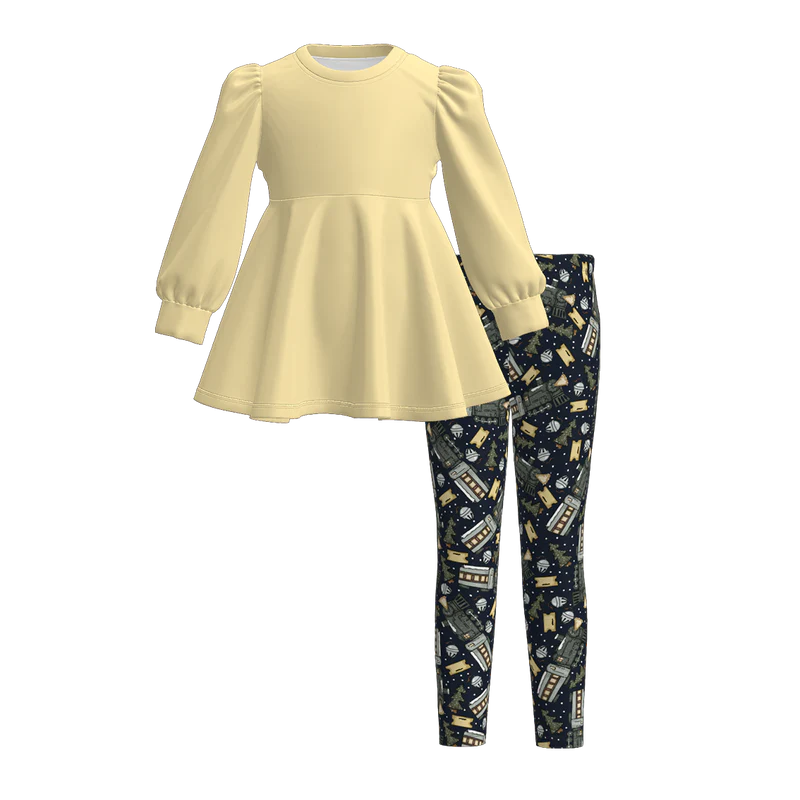 Custom moq 5 each style eta 6-7weeks baby girl clothes long sleeve pants sets 1 and sets 6-25.7.19