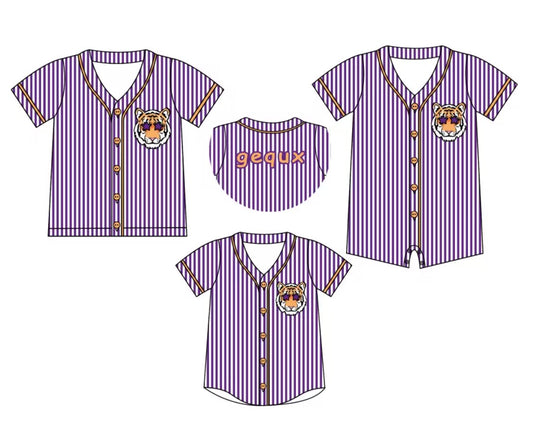 Custom moq 5 mix size milk silk summer teams baby boy clothes team purple short sleeve top 2 and romper-25.8.9