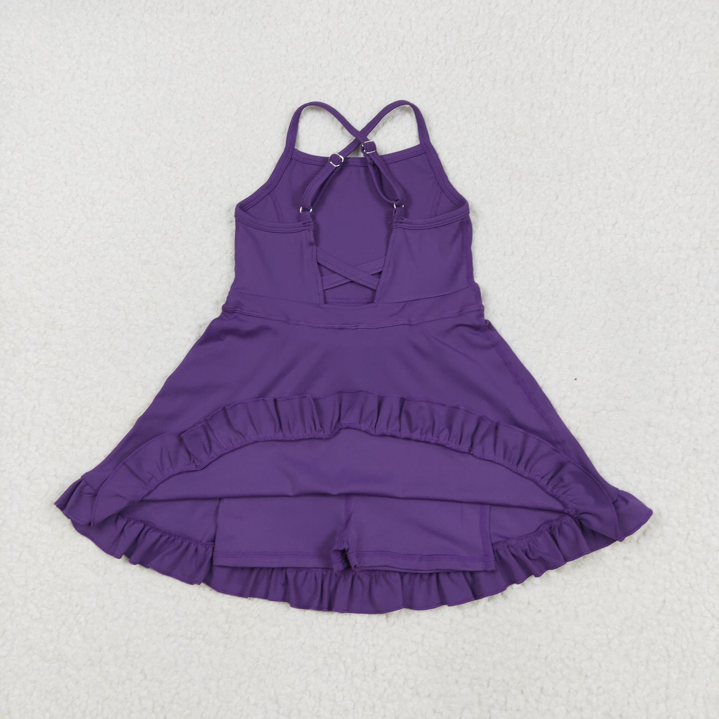 RTS NO MOQ（In Stock) S0554 Pure purple sportswear yoga skirt swimsuit