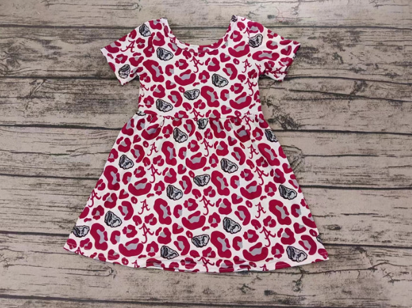 Deadline September 27 custom no moq eta 6-8weeks Wild elephant head red leopard print short-sleeved dress