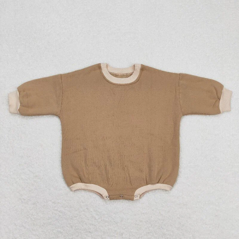 RTS NO MOQ Sibling baby girl boys clothes Fleece-lined long-sleeved bodysuits