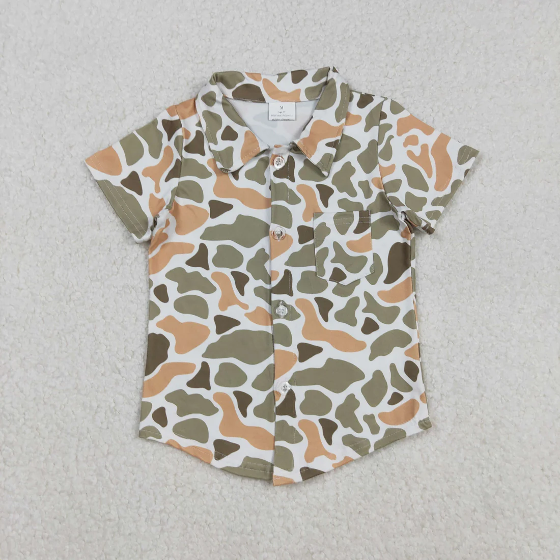 RTS NO MOQ Sibling baby boys clothes camouflage short-sleeved tops