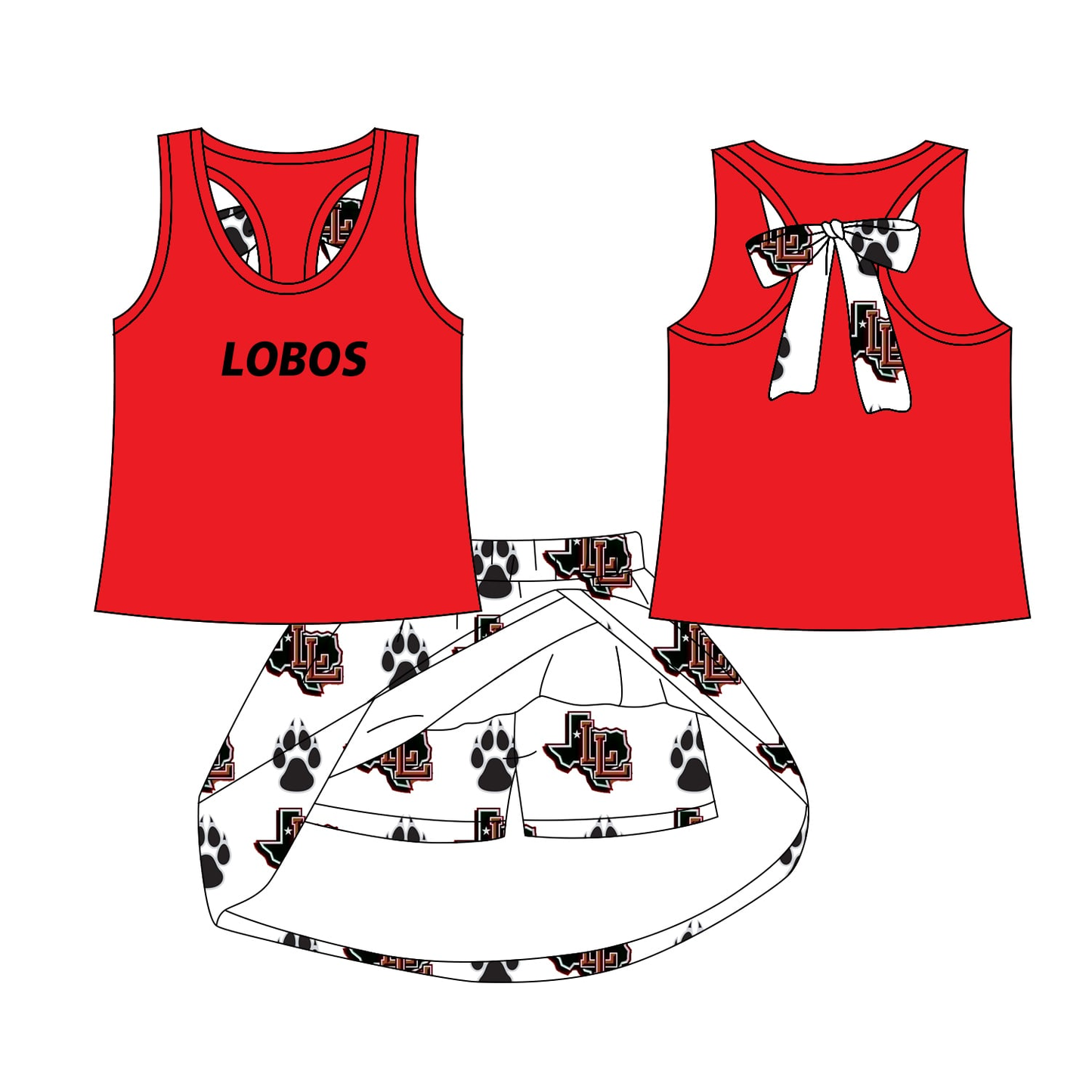 Custom moq 5 baby girls sets Summer Girls Team Skirt Shorts Set