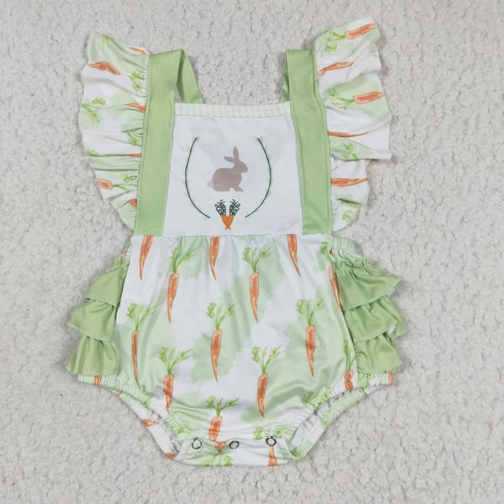 RTS no moq baby girls Easter Short Sleeve Shorts sets dress romper