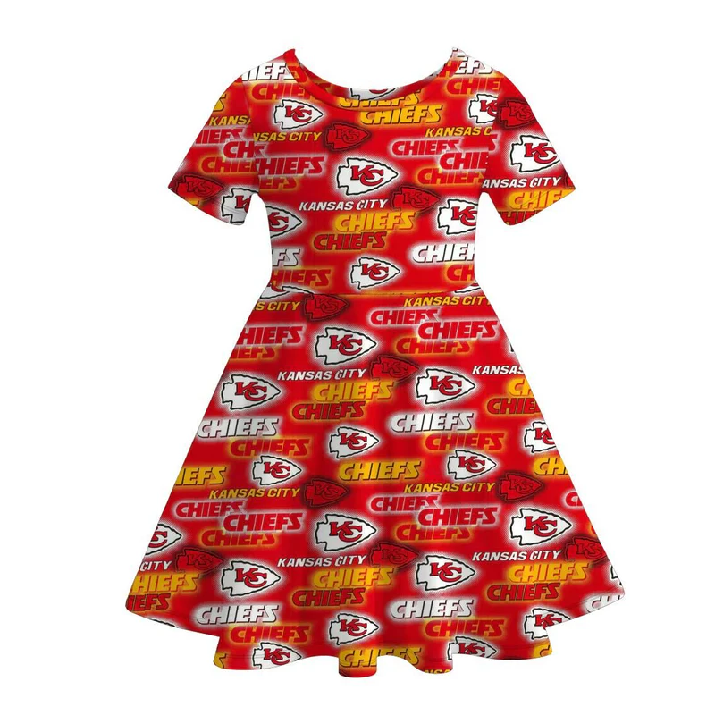 Custom moq 5 mix size milk silk summer team baby girls and boys clothes red short sleeve dress and top 2-25.10.24