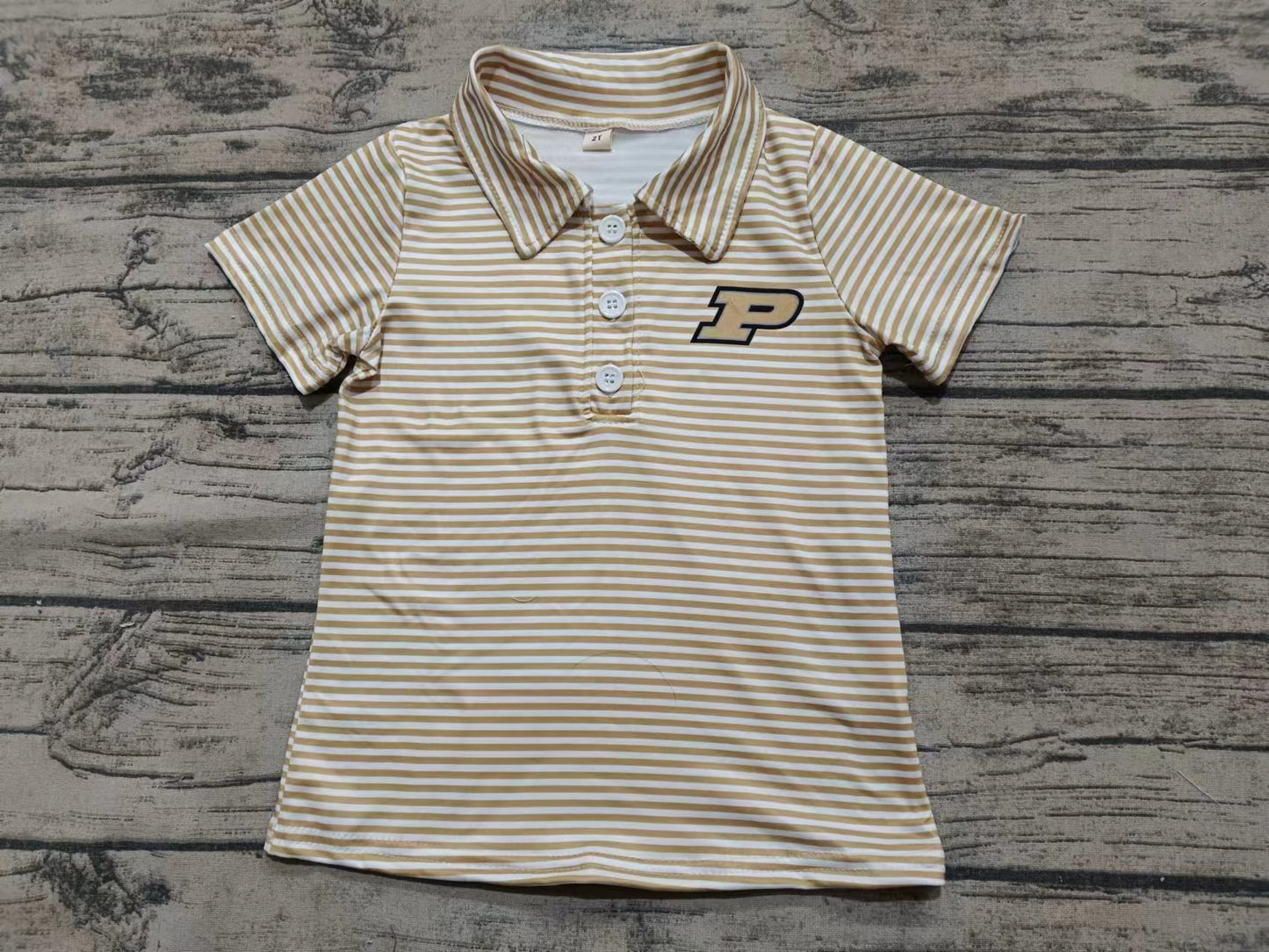 Custom moq 3 eta 6-7weeks baby boys clothes striped button-down short sleeve shirt