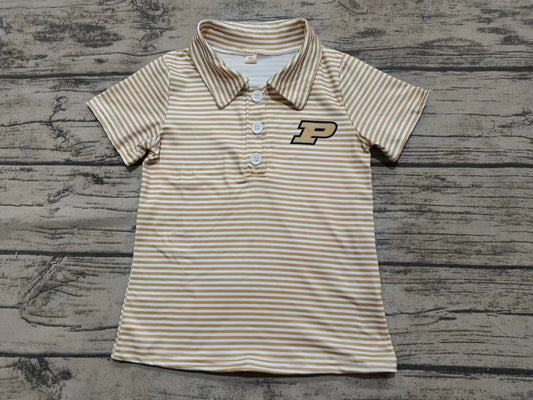 Custom moq 3 eta 6-7weeks baby boys clothes striped button-down short sleeve shirt