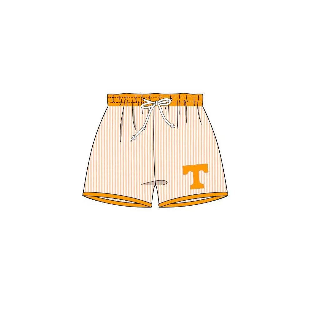 custom moq 3 toddler boys clothes team T orange summer shorts