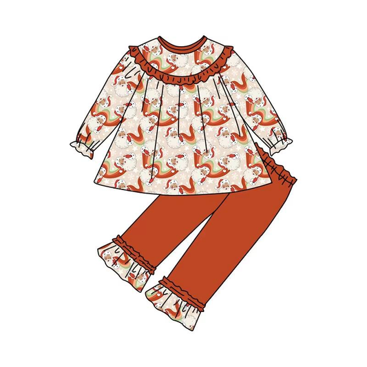 Custom moq 5 each style eta 6-7weeks baby girl clothes Christmas long sleeve pants sets-25.8.4