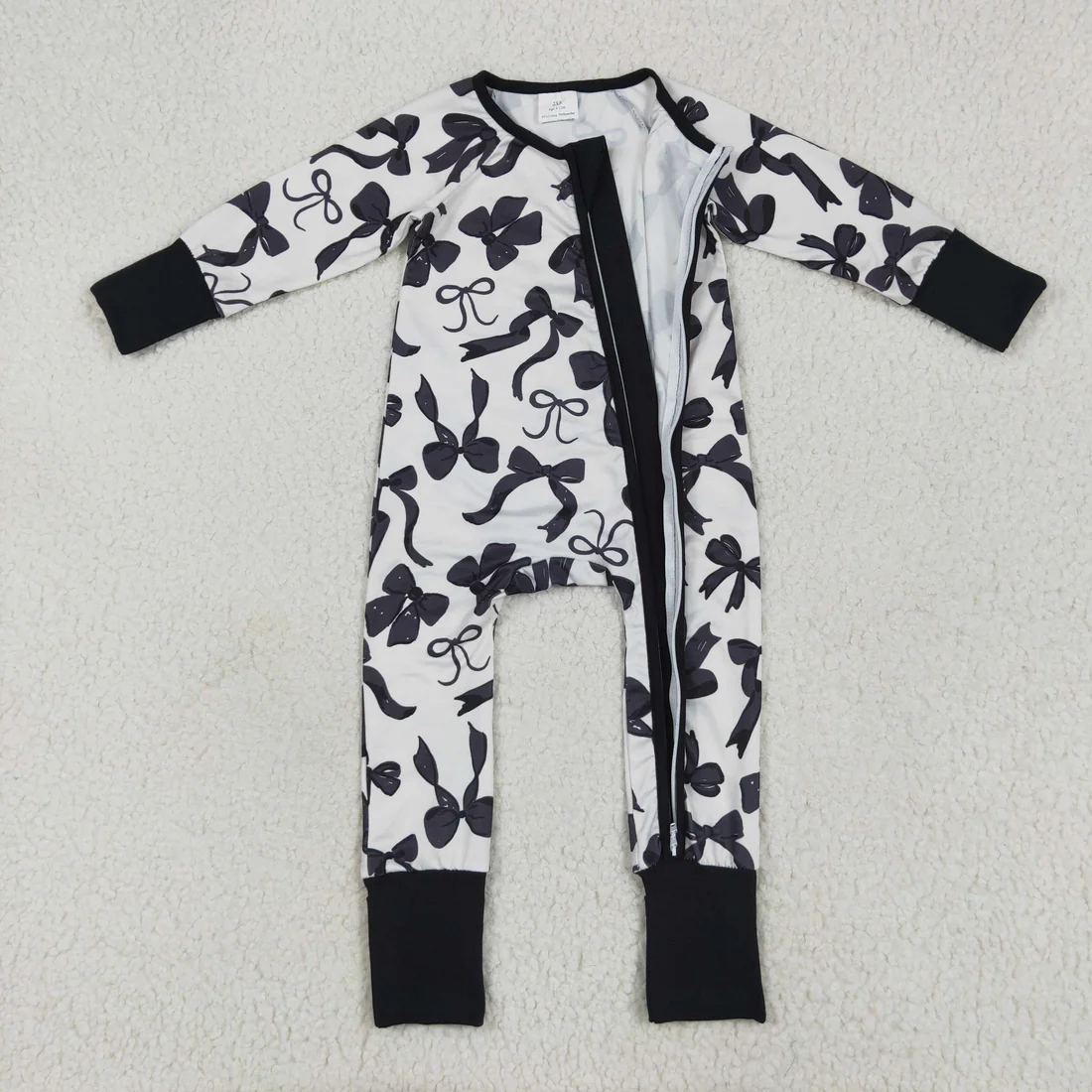 RTS NO MOQ Sibling Baby boy girls clothes bow long-sleeve rompers