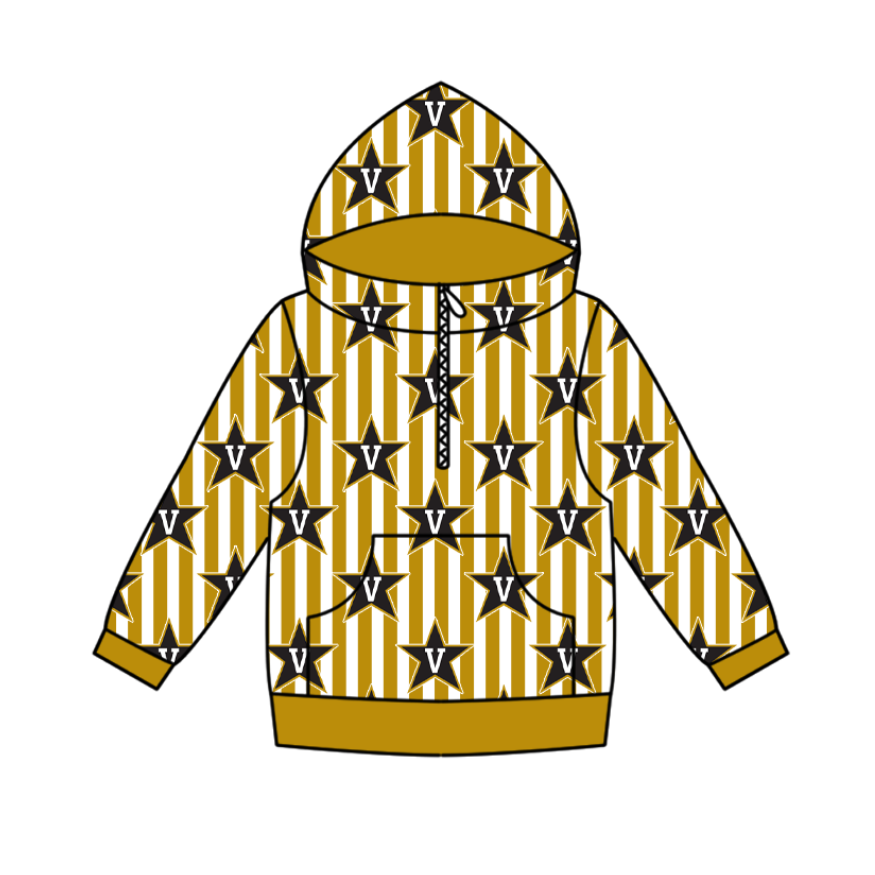 Custom moq 5 mix size milk silk summer team baby boy clothes yellow hooded long sleeve top-25.10.27