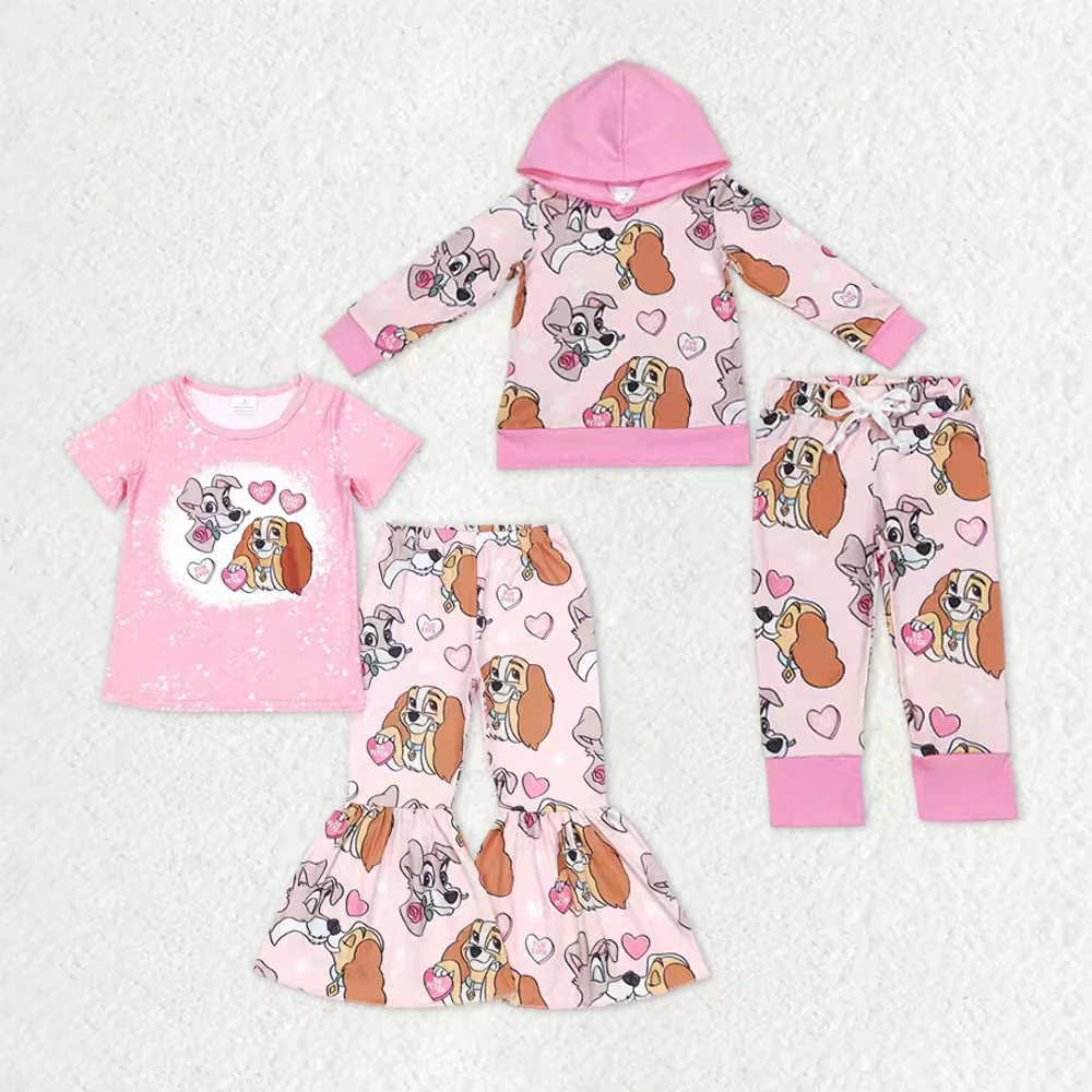 RTS NO MOQ Sibling Baby girl clothes hooded long-sleeved trousers suit and short sleeve pants sets