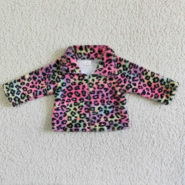 RTS NO MOQ Baby Girls Plush Zipper Pullover Long Sleeve Jacket
