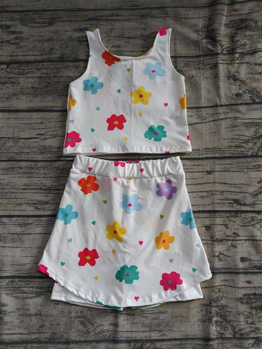 Custom moq 3 eta 6-7weeks baby girls clothes floral sleeveless shorts sets-25.5.26