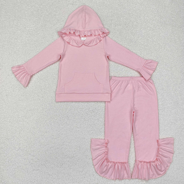 RTS NO MOQ Baby Girls Clothes Lace Hooded long-sleeved pants set