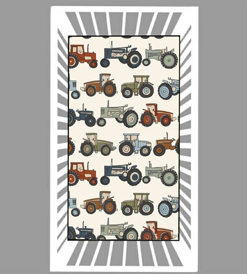 custom moq 5 mix size CYSE01 Baby Kids Striped Western Print Cute Crib sheet