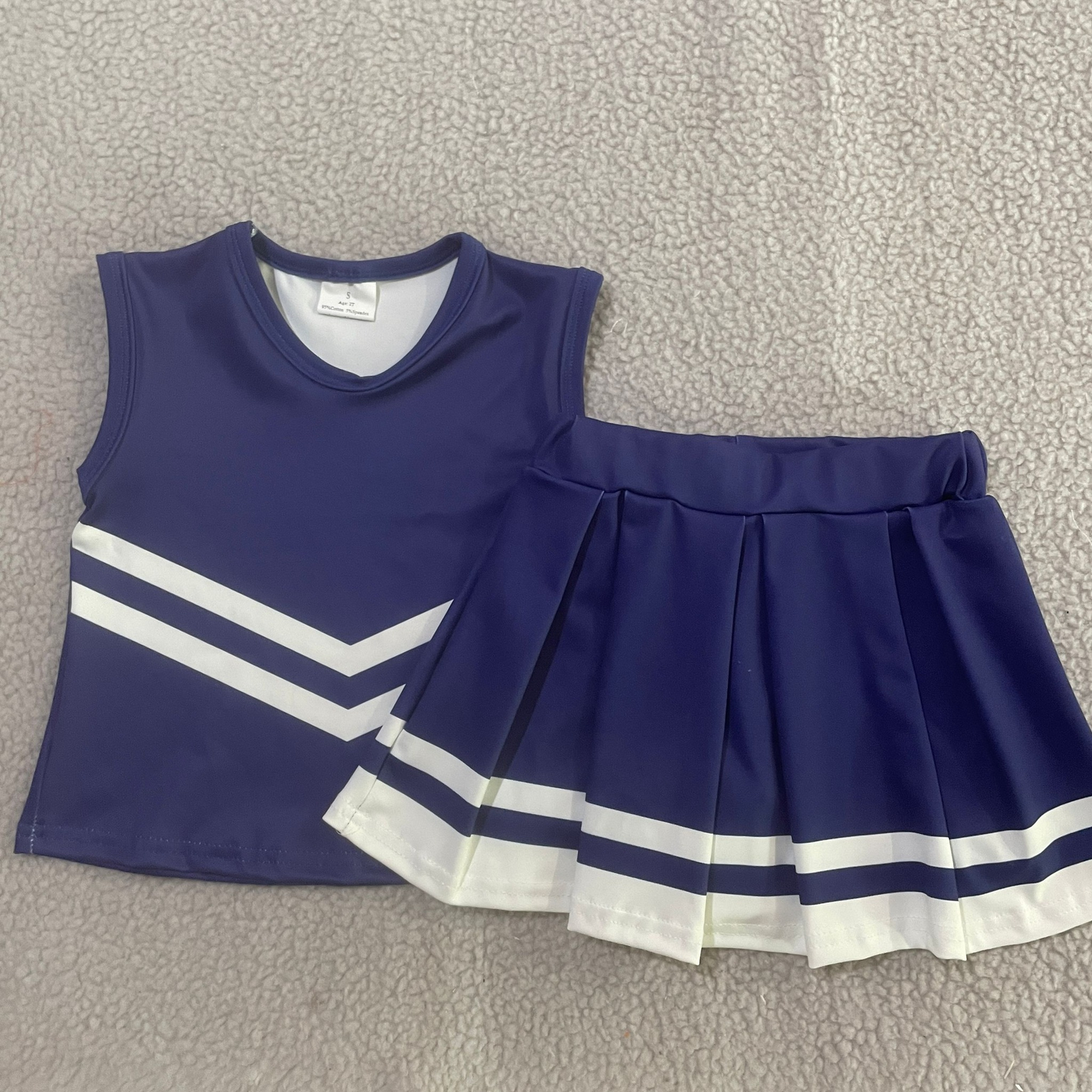 Custom moq 5 mix size milk silk eta 6-8weeks summer teams dark blue baby girls clothes team sleeveless skirts shorts sets-25.7.15