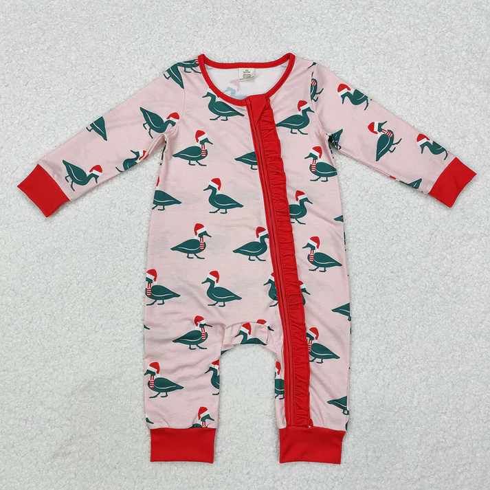 RTS NO MOQ Family Children Adults Christmas Ducks Bamboo Pajamas Sets