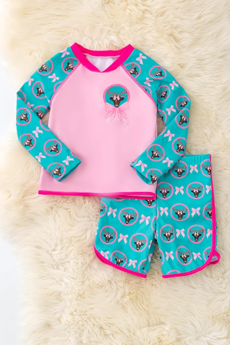 Custom moq 3 eta 7/8week moq 5 eta /4/5week baby boy clothes long sleeve top swim trunk sets