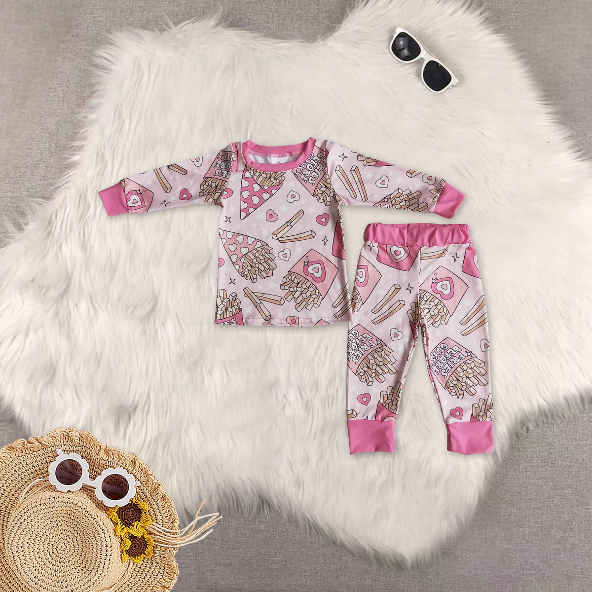 RTS NO MOQ Sibling Baby girl Clothes Valentine long-sleeved pants sets